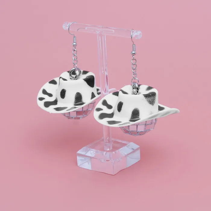 Black Cow Print Nashville Nightlife Earrings