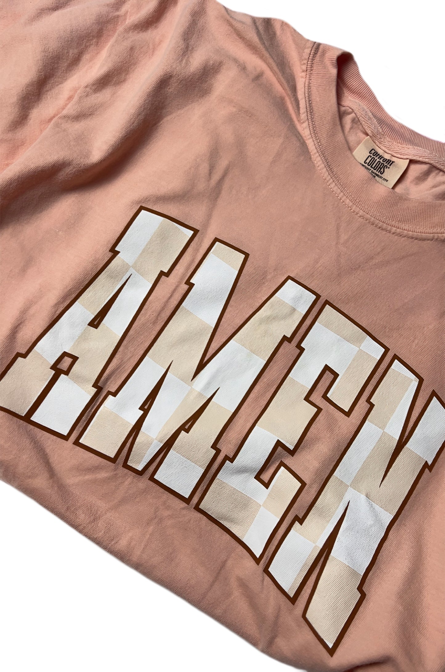 Amen Checkered Comfort Colors Tee