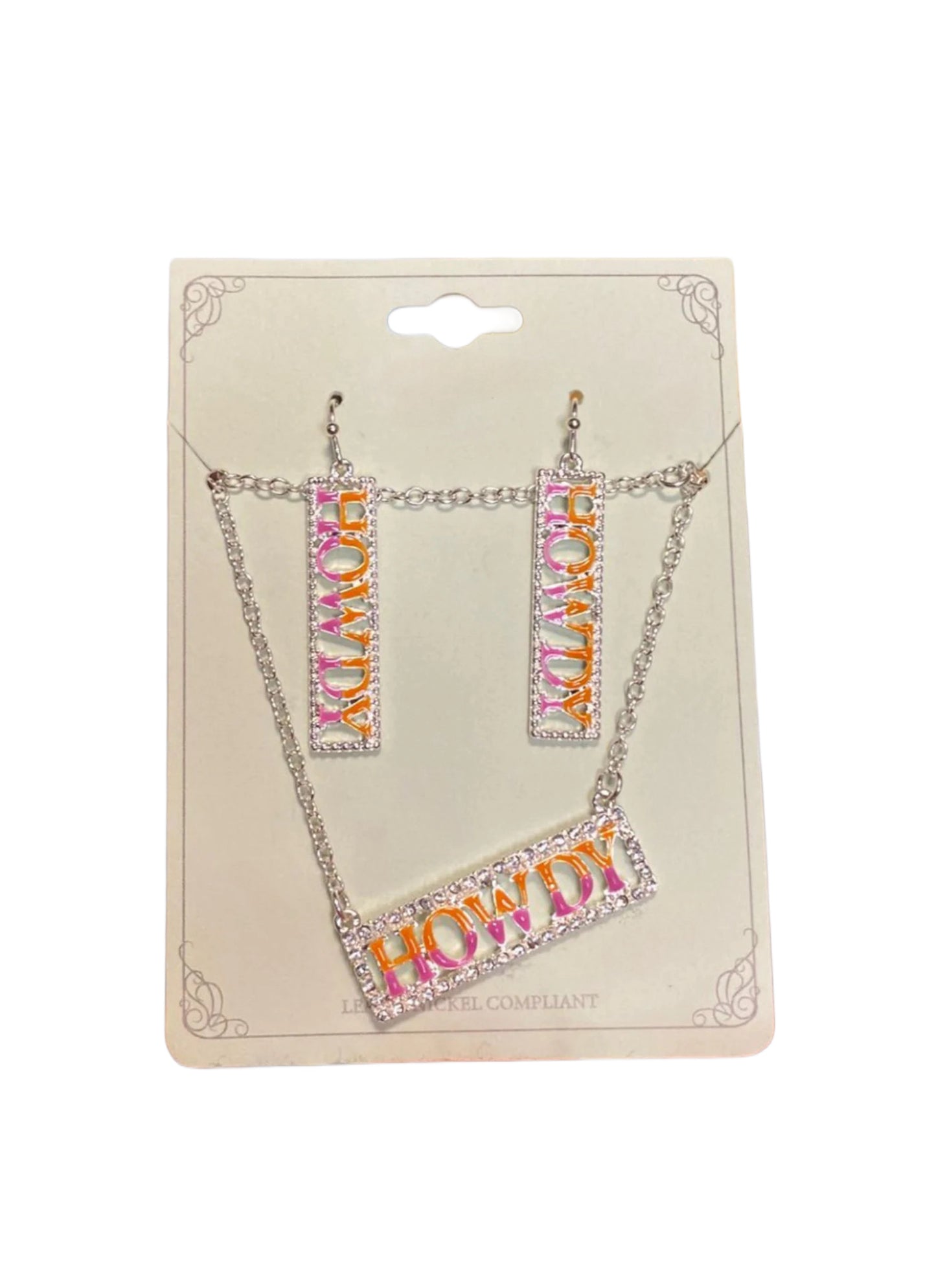 ‘HOWDY’ Necklace & Earrings Set