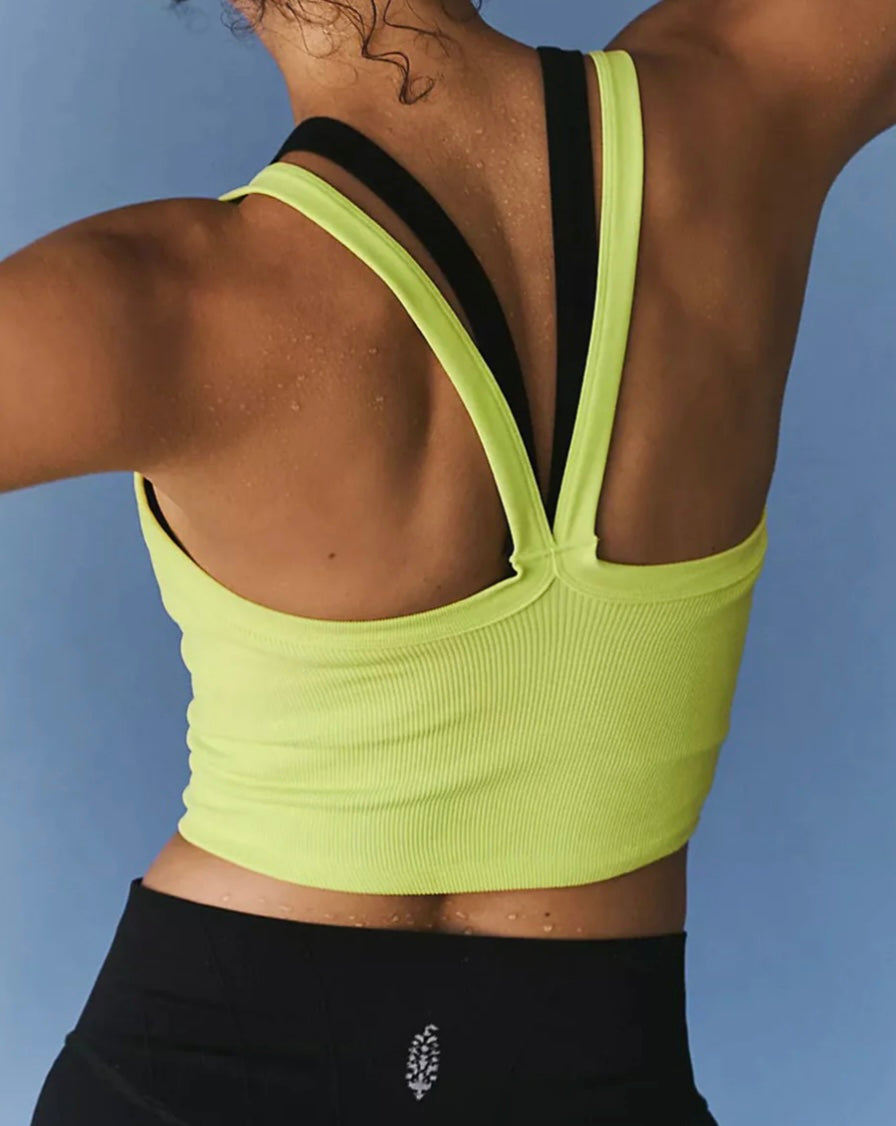 Vibrant Ribbed Athletic Crop Top