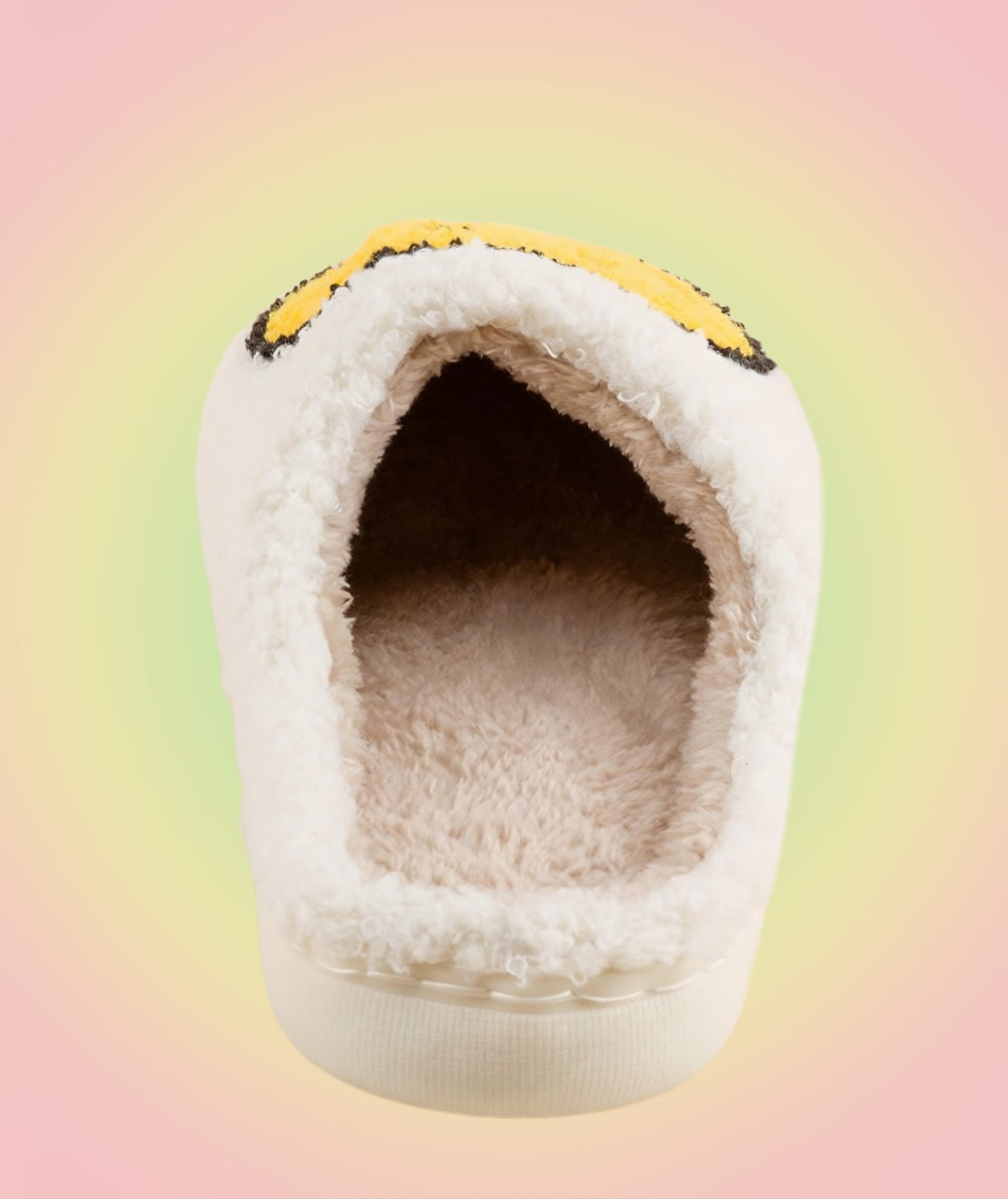 Classic Yellow Smiley Plush Teddy Slippers