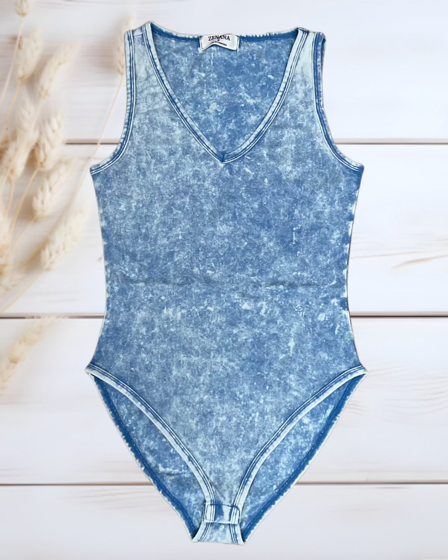 Ice Blue Mineral Wash Bodysuit