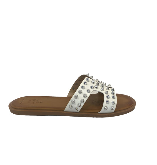 Electric Studded Sandals - White