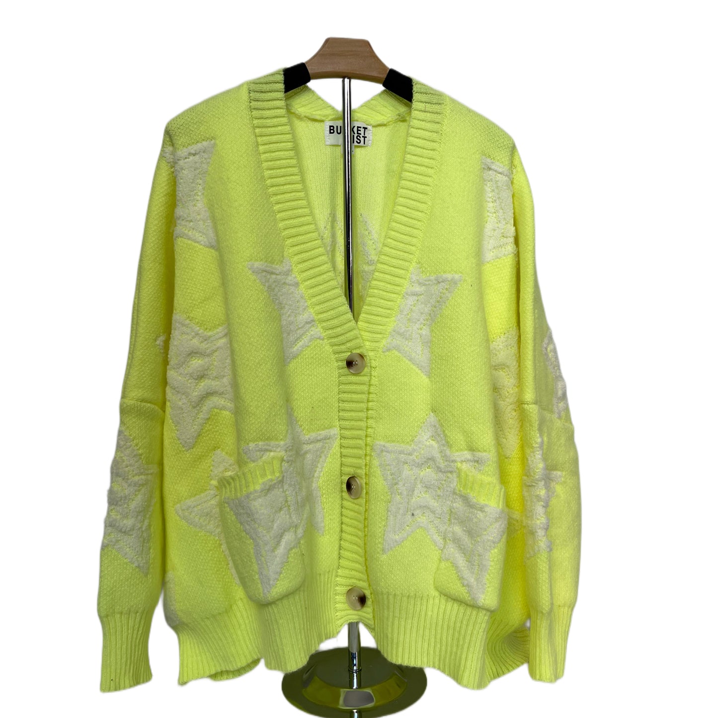 Written In The Stars Cardigan - Neon Lime