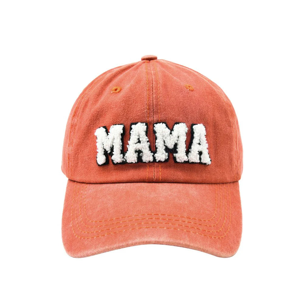 Mama & Mini Sherpa Letter Baseball Hats SET - Burnt Orange