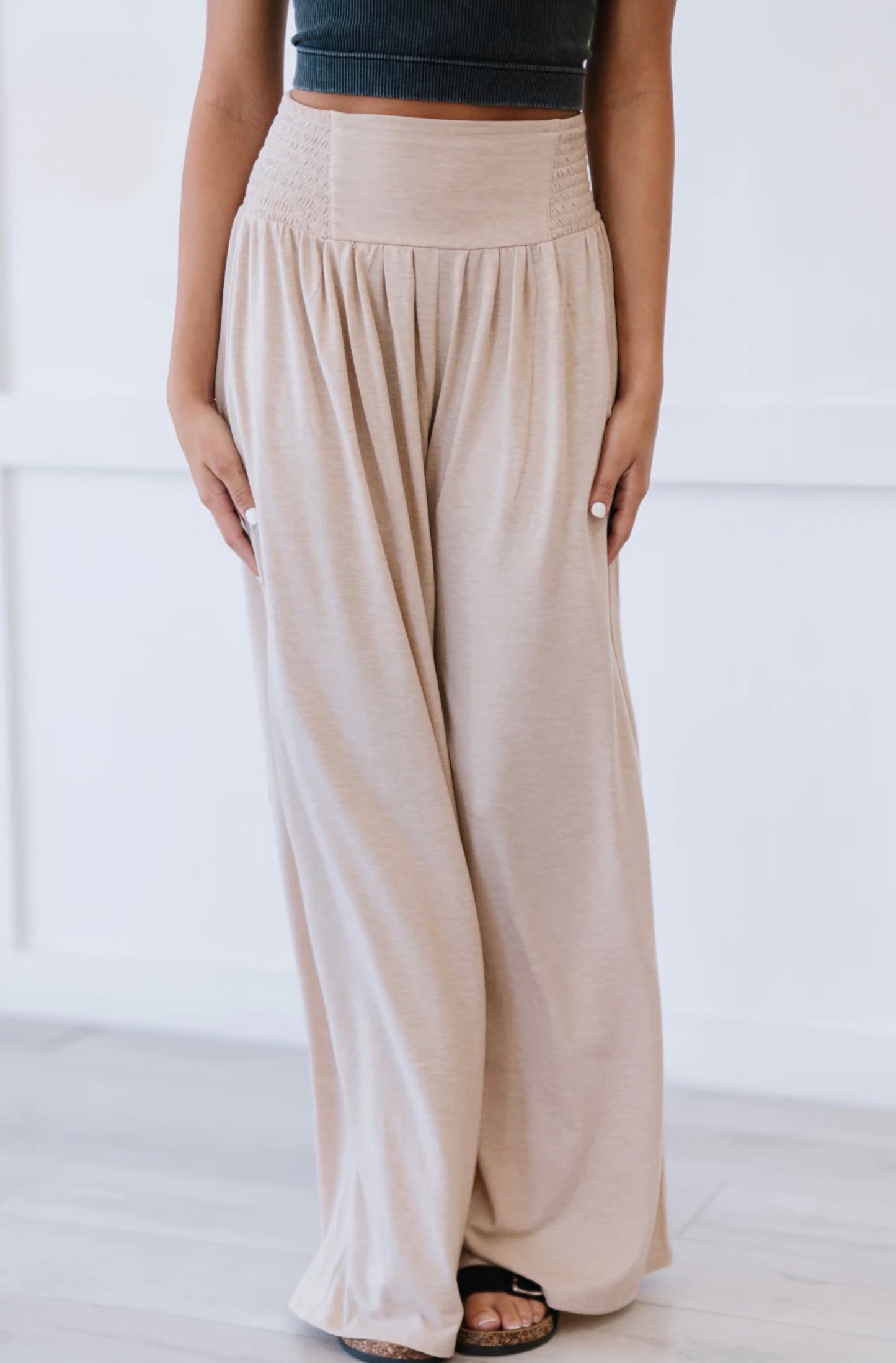 Easy Breezy Palazzo Pants in Beige