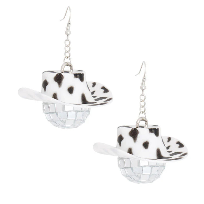 Black Cow Print Nashville Nightlife Earrings