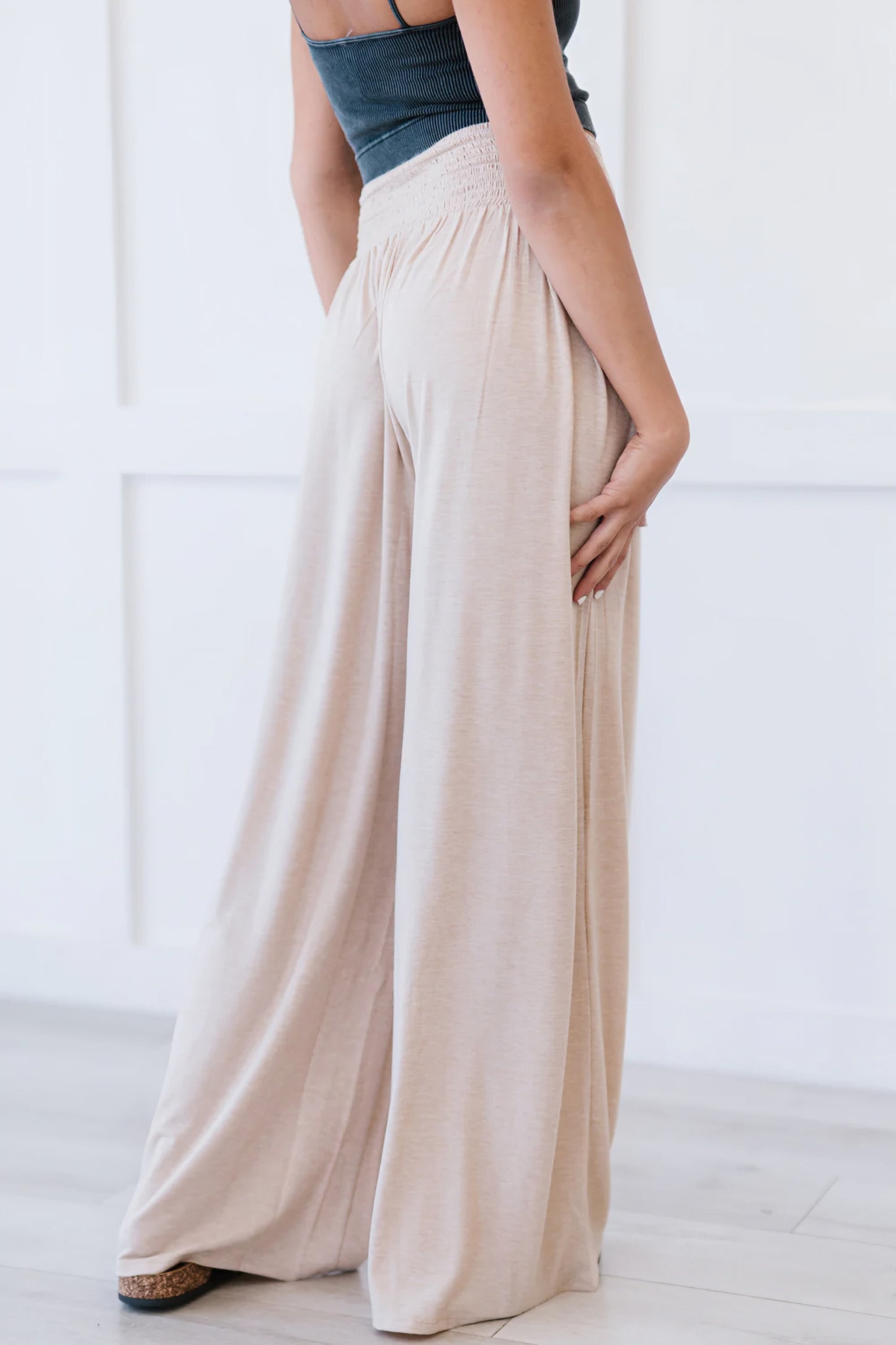 Easy Breezy Palazzo Pants in Beige