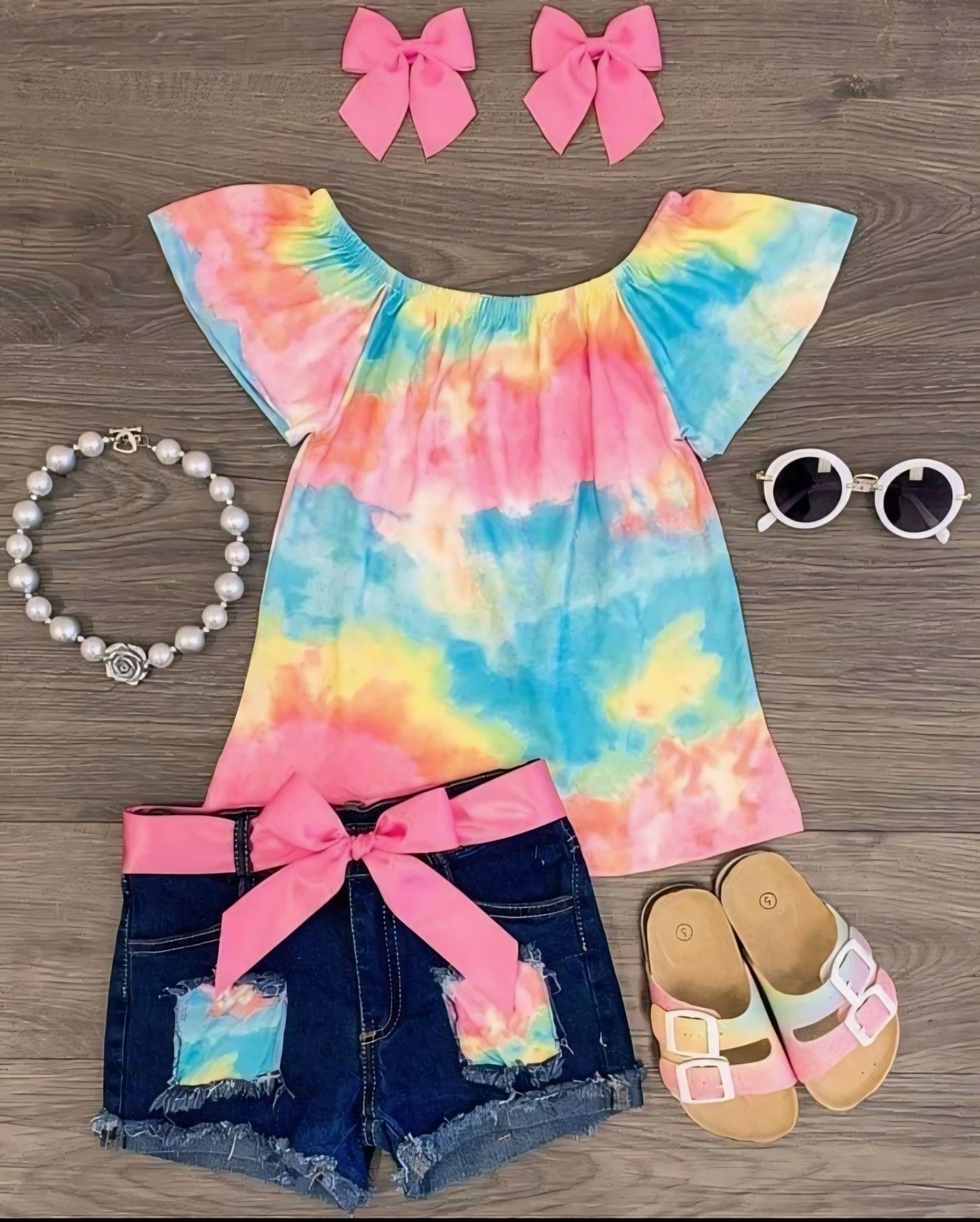 Girls Summer Swirl Tie Dye SET