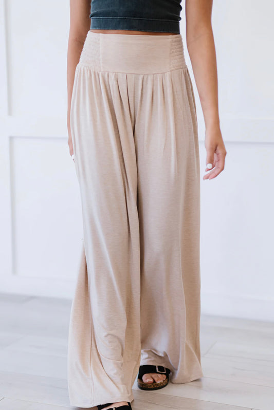 Easy Breezy Palazzo Pants in Beige