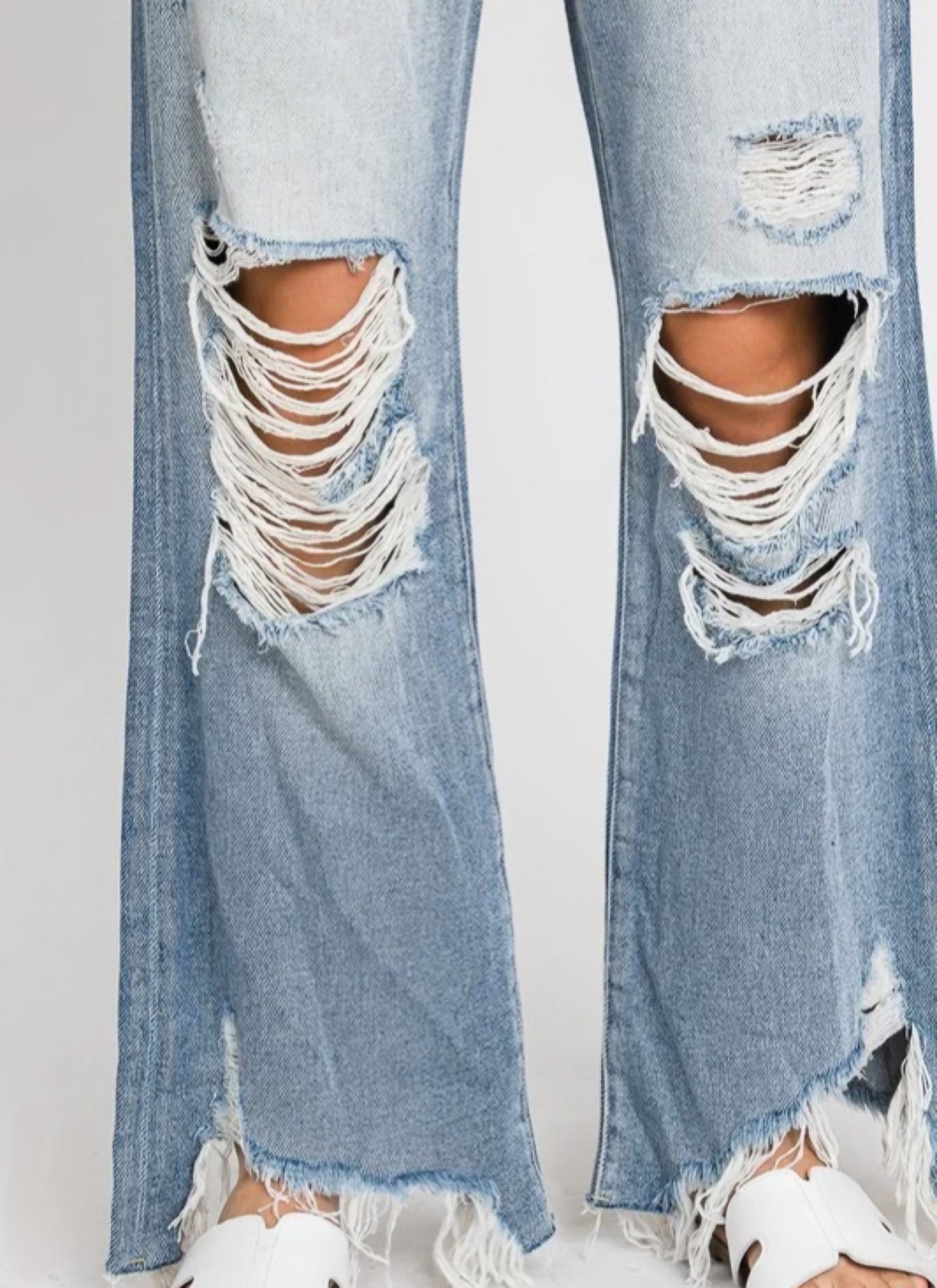 Distressed High Rise Vintage Cropped Flare Jeans