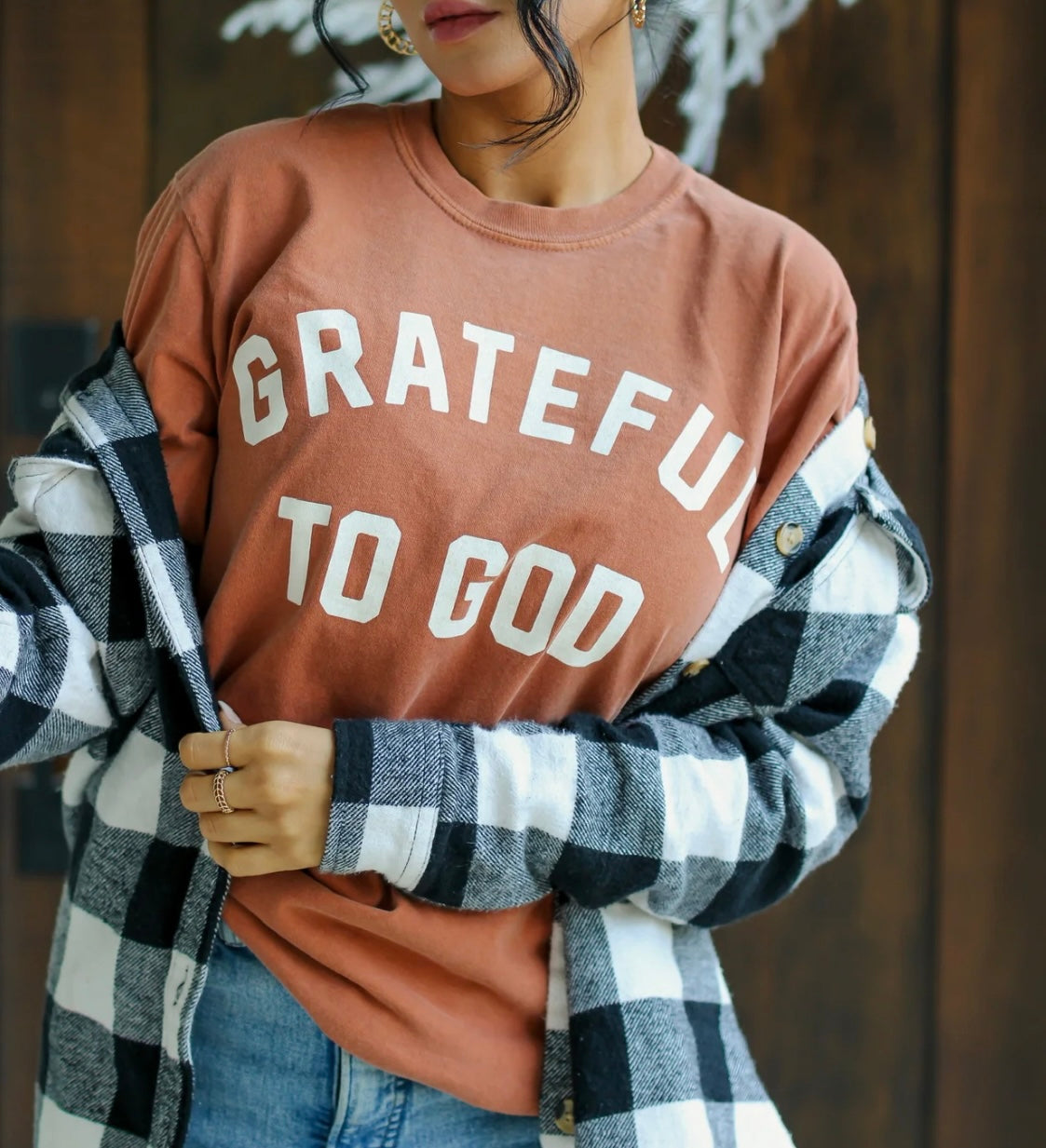 Grateful To God Comfort Colors Long Sleeve Graphic Tee