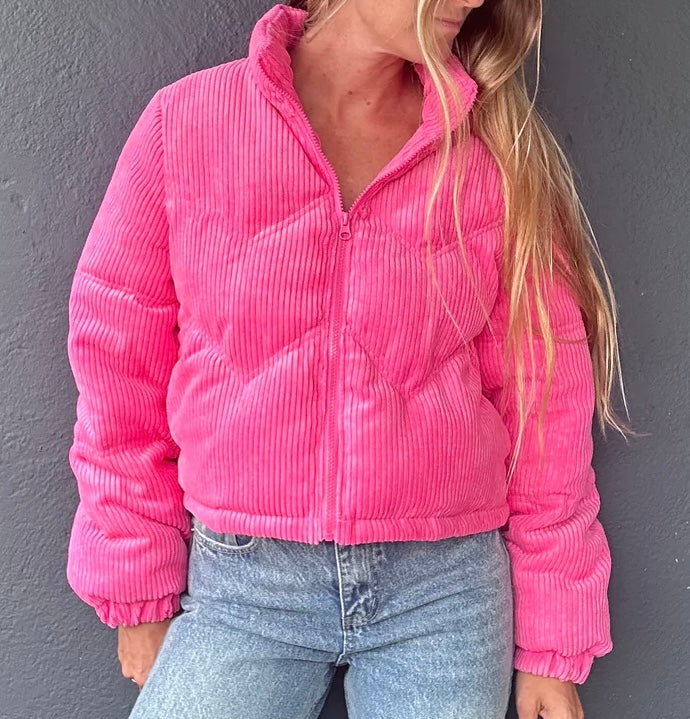 Sassy Punk Corduroy Puffer Jacket Heavenly Haven Boutique